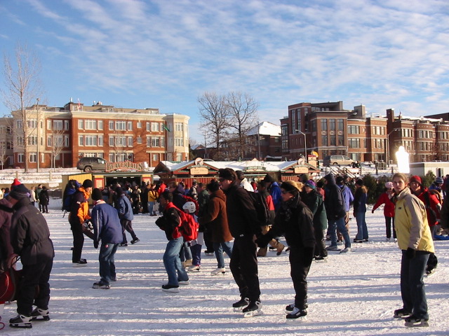 Canal skating.  We were here today on a 'Winterlude' day, where people come from all over Canada, especially Quebec and Ottawa, to skate this day.  This is about as busy as it apparently gets...