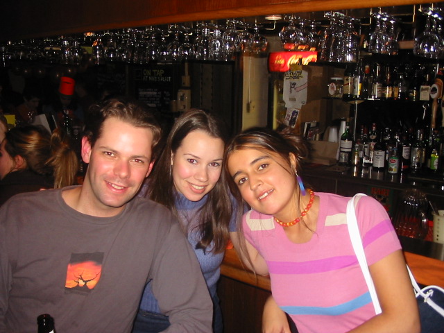 With Edna (Mexican) and Francisca (Chilian) at the Dutch party