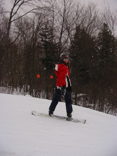 Mel finally finding out that she has wasted her time skiing.